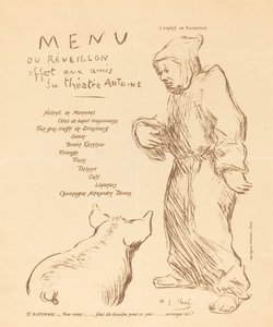 Nyttårsmeny tilbys venner av Antoine Theatre av Henri Gabriel Ibels