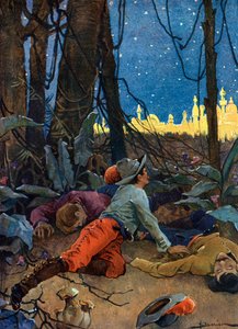 Representasjon av El Dorado (El Dorado eller Eldorado) et legendarisk gullcitat som tiltrakk europeere på 1500- og 1600-tallet og oppsto på tidspunktet for erobringen av den nye verden av conquistadorene på 1500-tallet (Myten om El Dora