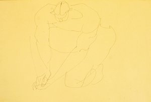 Naken mann på kne II av Henri Gaudier Brzeska