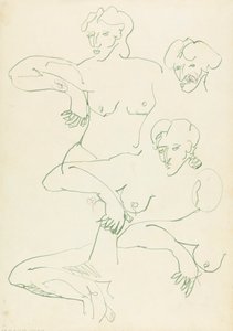 Fem studier av en kvinneskikkelse av Henri Gaudier-Brzeska