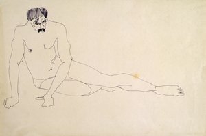 Naken mann hviler av Henri Gaudier Brzeska