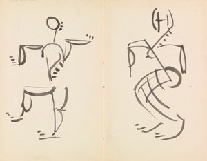 Mannlige og kvinnelige dansefigurer av Henri Gaudier Brzeska