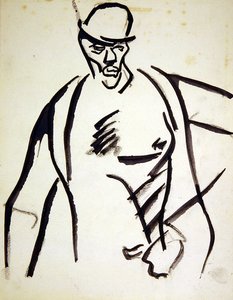 Mann i bowlerhatt av Henri Gaudier Brzeska