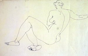 Liggende naken kvinne fra ryggen av Henri Gaudier Brzeska