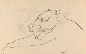 Tilbakelent løvinne av Henri Gaudier-Brzeska