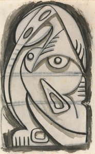 Relieffdesign av en sittende kvinnefigur av Henri Gaudier Brzeska