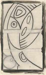 Relieffdesign av en abstrakt kvinneskikkelse av Henri Gaudier-Brzeska