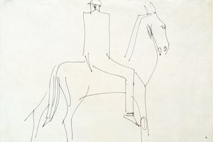 Rytter i Rotton Row, 1913 (penn og blekk på papir) av Henri Gaudier Brzeska