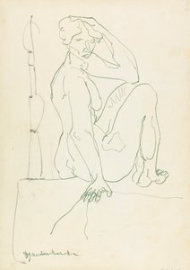 Sittende kvinnefigur av Henri Gaudier Brzeska