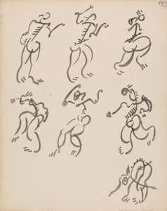 Syv dansende figurer, i tre registre av Henri Gaudier Brzeska
