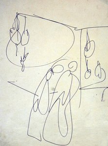 Shoppere utenfor Poulterers av Henri Gaudier Brzeska