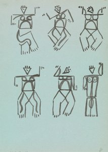 Seks studier av dansende figurer av Henri Gaudier Brzeska