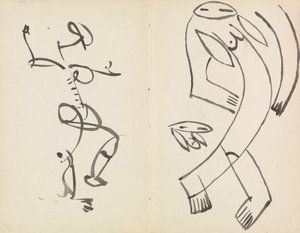 Studier av to dansende figurer av Henri Gaudier Brzeska