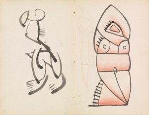 Studie for en figural skulptur, hukende figur av Henri Gaudier Brzeska