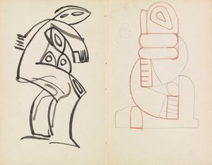 Studie av en kvinnelig figur, abstrakt figurstudie av Henri Gaudier Brzeska