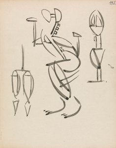 Tre figurstudier av Henri Gaudier Brzeska