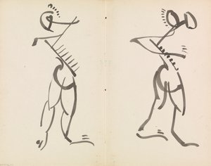 To dansende figurer av Henri Gaudier-Brzeska