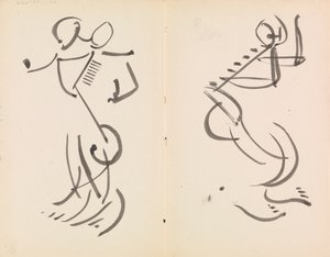 To dansende figurer av Henri Gaudier-Brzeska