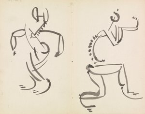 To figurstudier av Henri Gaudier Brzeska