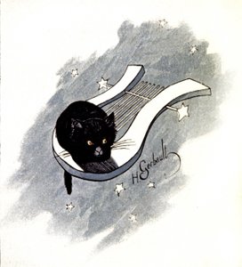 Le Chat Noir, parisisk kabaret, ca. 1900 (illustrasjon)