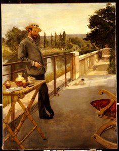En elegant mann på en terrasse, 1885 av Henri Gervex