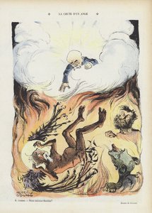 En engels fall. Illustrasjon for Le Rire (farge litho)