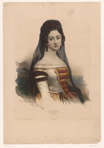 Kvinne i spansk kjole Xérès (Espagne) (tittel på objekt) Kvinner i tradisjonell drakt (serietittel)