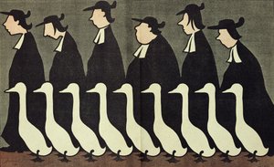 Gjessene, anti-geistlig karikatur fra #39;L#39;Assiette au Beurre#39;