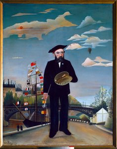 Selvportrett, fra Ile Saint Louis av Henri J.F. (1844 1910) Rousseau