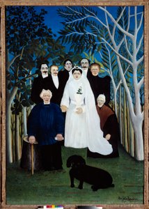 Bryllupet rundt 1905. Maleri av Henri Rousseau dit Le Douanier (1844-1910)