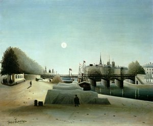 En utsikt over Ile Saint-Louis fra Port Saint-Nicolas, kveld, ca. 1888
