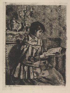 Leseren, ca. 1870. av Henri Jean Augustin de Braekeleer