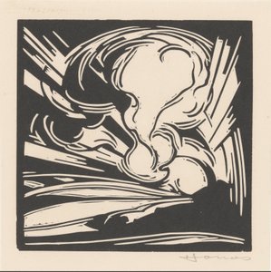 Skyer og solstråler over et landskap av Henri Jonas (signed by artist)