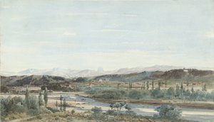 Landskap med en elvedal sør i Frankrike av Henri Joseph Harpignies
