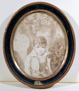 Honore de Balzac (1799-1850) seks år gammel, 1805 (penn og blekk og vask på papir) av Henri Joseph Hesse