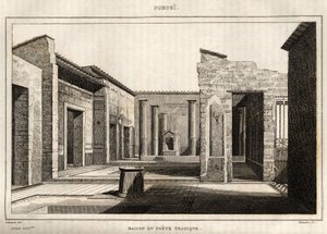 Huset til den tragiske poeten, i Pompei, gravering av Labrouste av Henri Labrouste