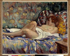 Nu Longe-maleri av Henri Lebasque (1865-1937) Obligatorisk omtale: Collection foundation regards de Provence, marseille av Henri Lebasque