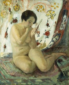 Naken satt med et speil; Nu Assis au Miroir, 1925-1930