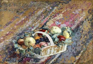 Stilleben med en kurv med frukt; Nature Morte au Panier de Fruits, av Henri Lebasque