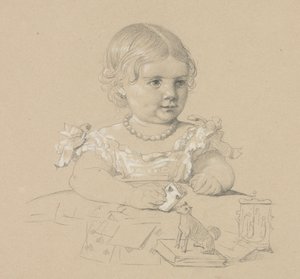 Portrett av et barn, 1800-tallet. av Henri Lehmann