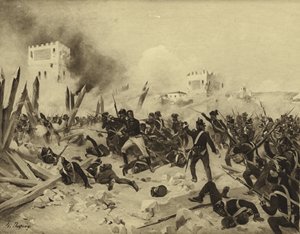 Slaget ved Badajoz, 1812 (gravyr)