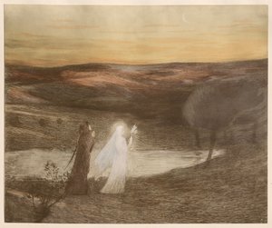 Dante møter Beatrice, 1898. av Henri Martin