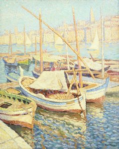 Marseilles havn (olje på lerret) av Henri Martin