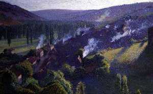 The Valley (olje på lerret) av Henri Martin