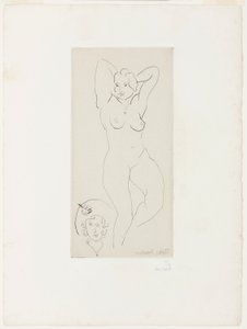 Kvinnelig akt med løftede armer og kvinneportrett av Henri Matisse