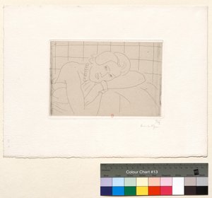 Figur, hodet hvilende på venstre arm av Henri Matisse