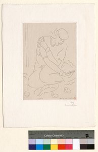 Huksittende akt, hånd på skulderen av Henri Matisse