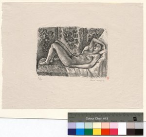 Liggende akt med Ludvig XIV-skjermen av Henri Matisse
