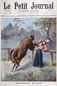 En ung kvinne blir sparket av en hest, 1898 av Henri Meyer