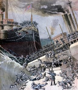 En ulykke ombord på Victoria, 22. juni 1893. av Henri Meyer